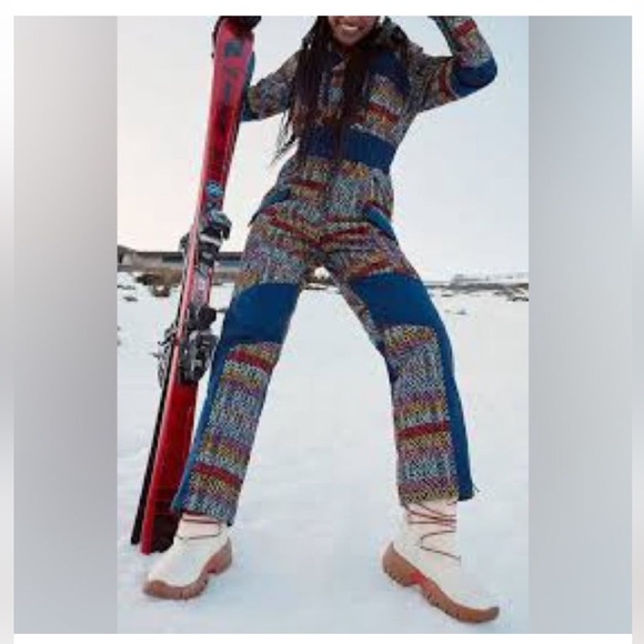 🆕 NWT Free People free movement ski suit All prepped  jacquard Size Small - Picture 4 of 9